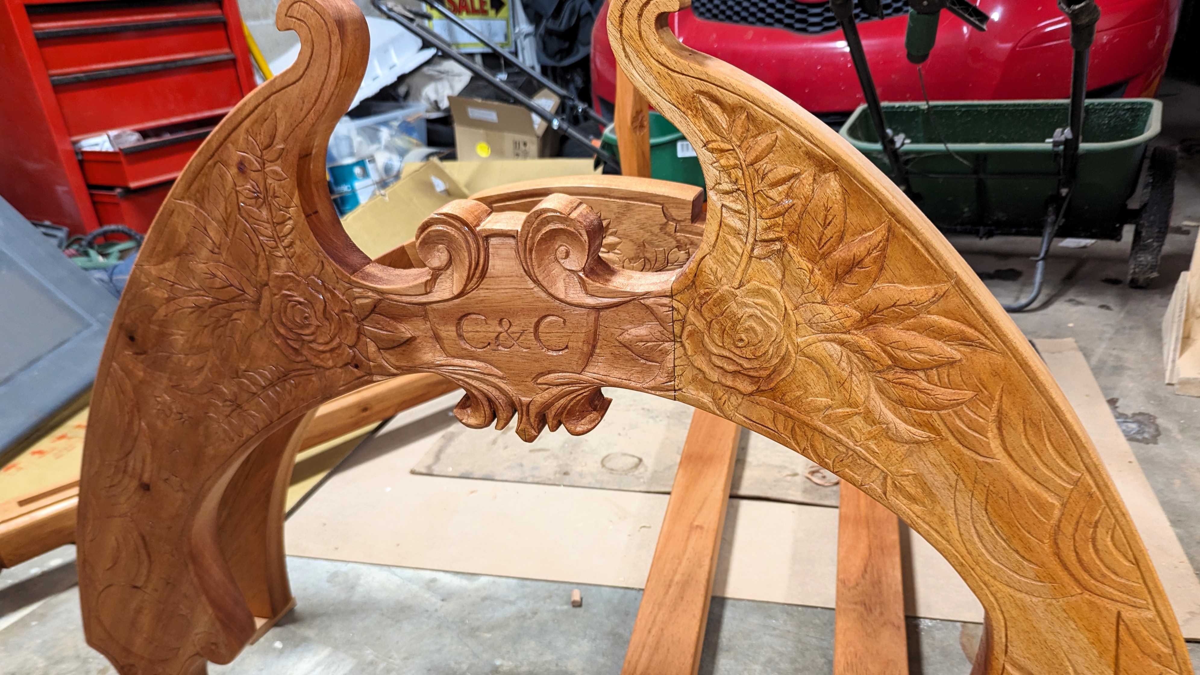 A WIP image of the C & C | Wedding Arch.
